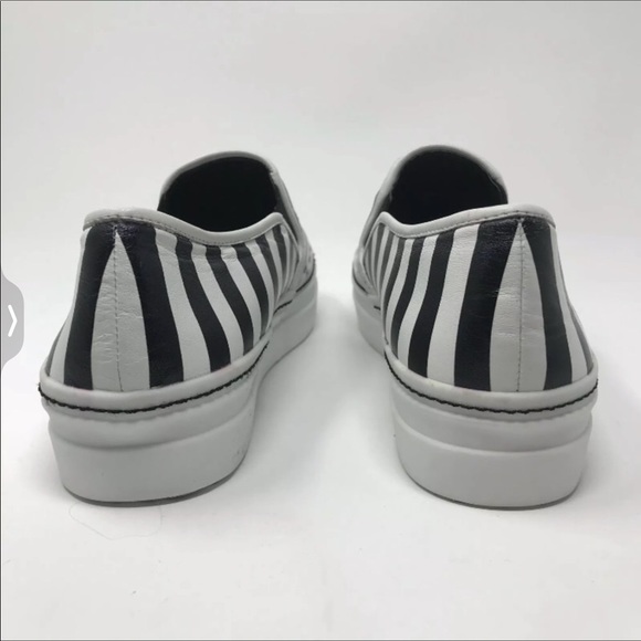 NWT Alice and Olivia striped leather Platform leather slide sneakers - Picture 6 of 7